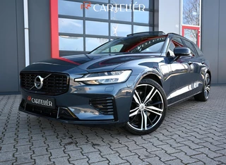 Volvo V60 2.0 T8 Recharge AWD R-Design | Pano | 360 | ACC | Keyless | Memory | H&K | LED | Head-Up | Trekhaak | Leder | Stoelverwarming voor & achter | Stuurwielverwarming | Lane Assist | Ambient | Navi | Carplay/Android | 19'' | Blindspot