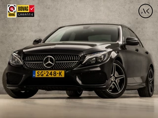 Mercedes-Benz C-Klasse 180 AMG Sport 157Pk Automaat (APPLE CARPLAY, NAVIGATIE, LEDER, CAMERA, BURMESTER, STOELVERWARMING, GETINT GLAS, ELEK SPORTSTOELEN, TREKHAAK, ZWART HEMEL, KEYLESS, NIEUWSTAAT)