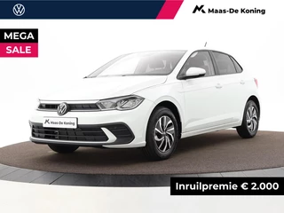 Hoofdafbeelding Volkswagen Polo Volkswagen Polo Life Edition 1.0 TSI 95 pk 7 versn. DSG Private lease vanaf 393,- ipv 439,-·  Airconditioning automatisch, 2-zone (climatronic) · MEGA SALE Prijs is incl inruilbonus