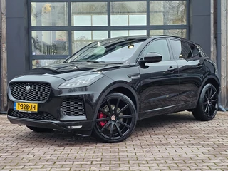 Hoofdafbeelding Jaguar E-PACE Jaguar E-PACE 2.0 P300 AWD R-Dynamic HSE | Black Pack | Meridan | Elek. stoelen + mermory | Leder | 360 camera | Sfeerverlichting | LMV 20" High gloss black |