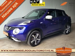 Hoofdafbeelding Nissan Juke Nissan Juke 1.2 DIG-T S/S Tekna, xenon, pano, leer, trekhaak, stoelverw., 17" lmv