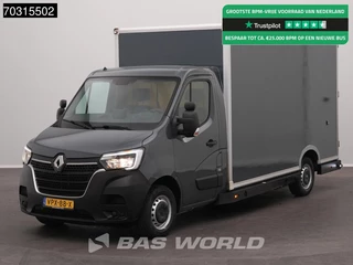 Renault Master 150PK Luchtvering Automaat Bakwagen LED Airco Cruise Camera Parkeersensoren Euro6 Meubelbak Koffer Airco Cruise control