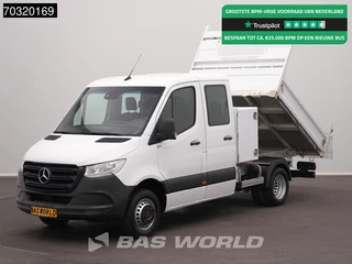 Mercedes Sprinter 514 CDI Automaat Dubbel Cabine met Kist Dubbellucht Kipper 3,5t Trekhaak Airco Cruise Euro6 Tipper Benne Kieper Airco Trekhaak Cruise control