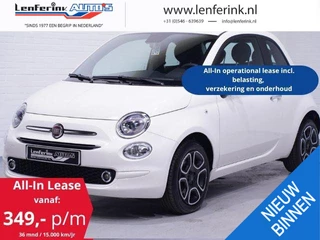 Fiat 500 1.0 Hybrid 70 pk ALL-IN Operational Lease Airco ECC, Apple Carplay, Cruise Control, PDC achter, DAB+