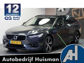 Volvo V90 2.0 T8 AWD 287kW/390pk Aut8 R-Design LUCHTVERING + HARMAN/KARDON + PILOT ASSIST + ADAPT.CRUISE + 360 CAMERA + STANDKACHEL + EL.TREKHAAK + CARBON INTERIEUR + LEER/ALCANTARA + BLIS + KEYLESS + LANE ASSIST + PARKSENSOREN + 20" LM-VELGEN!!