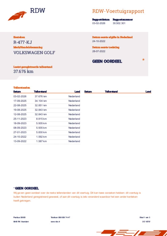 Hoofdafbeelding Volkswagen Golf