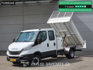 Hoofdafbeelding Iveco Daily Iveco Daily 35C16 3.0L Open Laadbak met Kist Dubbel Cabine Dubbellucht 3,5t Trekhaak Airco Cruise Euro6 Pritsche Pickup Open Box Airco Trekhaak Cruise control