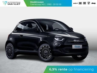 Fiat 500e Cabrio La Prima 42 kWh | SOH 99% | 17% Bijtelling | Clima | Cruise | Leder | 17" | Priv Glass | Winter Pack | JBL Sound | BSM | Apple Carplay