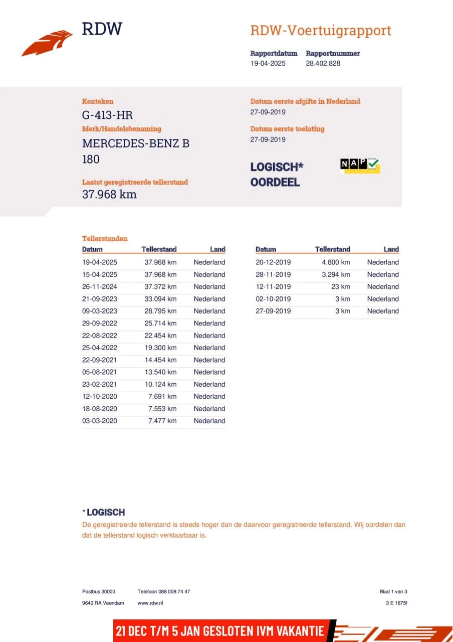 Hoofdafbeelding Mercedes-Benz B-Klasse