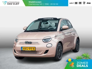Fiat 500e Cabrio La Prima 42 kWh | 17% Bijtelling | Clima | Cruise | Leder | 17" | Priv Glass | Winter Pack | JBL Sound | BSM | Apple Carplay