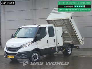 Iveco Daily 35C14 Kipper met Kist Dubbel Cabine 3,5t Trekhaak Dubbellucht Airco Cruise Euro6 Tipper Benne Kieper Airco Trekhaak Cruise control