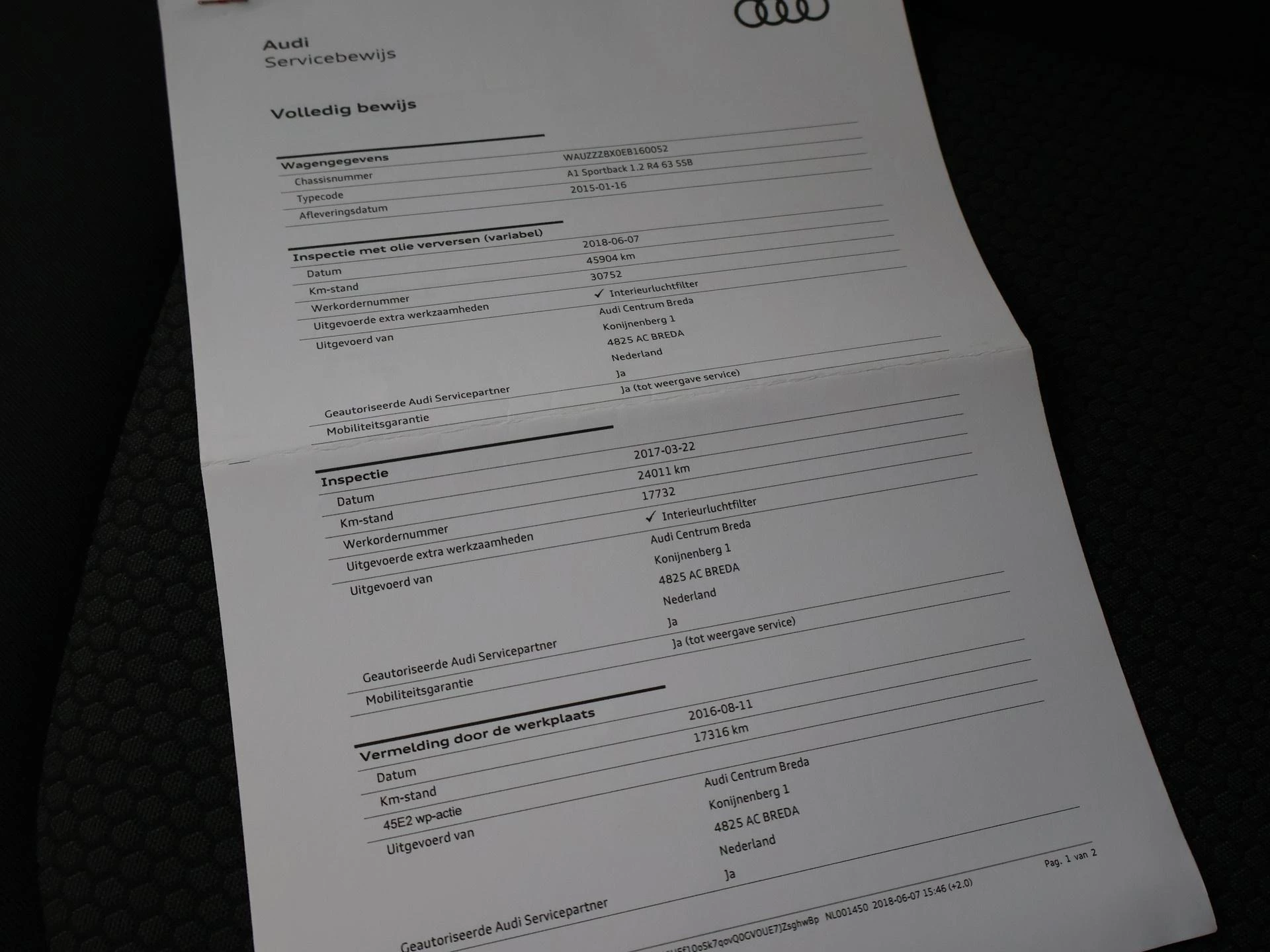 Hoofdafbeelding Audi A1 Sportback