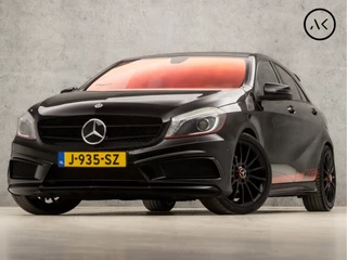 Hoofdafbeelding Mercedes-Benz A-Klasse Mercedes-Benz A-Klasse 200 AMG Sport 157Pk (A45 LOOK, NAVIGATIE, LEDER, RODE STIKSELS, GETINT GLAS, STOELVERWARMING, SPORTSTOELEN, DAKSPOILER, XENON, ZWART HEMEL, CRUISE, BLUETOOTH, NIEUWE APK, NIEUWSTAAT)