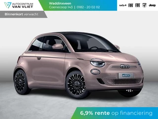 Fiat 500e Cabrio La Prima 42 kWh | 17% Bijtelling | Clima | Cruise | Leder | 17" | Priv Glass | Winter Pack | JBL Sound | BSM | Apple Carplay