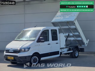 MAN TGE 5.120 Open Laadbak met Kist Dubbel Cabine Dubbellucht 3,5t Trekhaak Navi Airco Cruise Camera Pritsche Pickup Open Box m3 Airco Dubbel cabine Trekhaak Cruise control