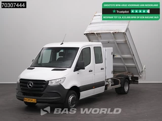Mercedes Sprinter 514 CDI Dubbel Cabine met Kist Dubbellucht 3,5t Trekhaak Airco Cruise Euro6 Tipper Kipper Benne Airco Trekhaak Cruise control