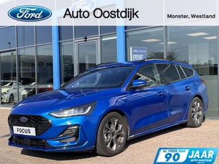 Hoofdafbeelding Ford Focus Ford Focus Wagon 1.0 EcoBoost Hybrid ST Line 155PK Automaat Winterpack Cruise Camera Parkeersensoren Climate Full-LED Keyless Privacy Glass *1500KG Trekgewicht*