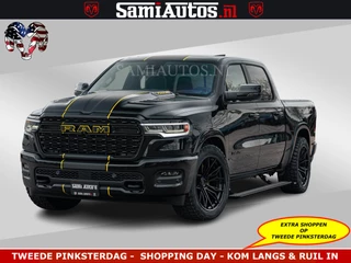 Dodge Ram Pick-Up LIMITED NIGHT H.O 540HP 706Nm | Massage + Full Option | De Meest Luxe en Volle in zijn Klasse | Comfortabele Dubbele Cabine met Royale 5 Zitplaatsen | BPM vrij | Nu Leverbaar uit Voorraad | Voorraad Nr 2370 - 5411
