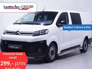 Citroen Jumpy 2.0 HDI 120 pk Club XL Dubbel Cabine 6-Zits Airco ECC, Apple Carplay, Cruise Control, NAP, Sidebars