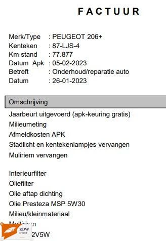 Hoofdafbeelding Peugeot 206