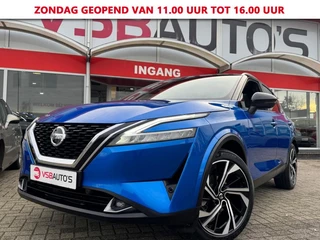 Hoofdafbeelding Nissan QASHQAI Nissan QASHQAI 1.3 MHEV AUT. 158PK TEKNA+ BOSE LEER PANO-DAK NAVI CAMERA CARPLAY MEMORY MASSAGE LMV PDC