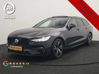 Volvo V90 T6 AWD Ultimate Dark PHEV 350pk Dealer O.H. | Panodak | Head Up | 360 Camera | Adaptive Cruise | Harman / Kardon | Lederen Sportstoelen Memory & Ventilatie | Keyless | Stoelen & Stuur Verwarmd | Apple Carplay | Virtual | DAB | Plug In Hybrid