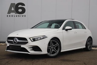 Mercedes-Benz A-klasse 180 Business Solution AMG Automaat Panoramadak Widescreen Half Leder Stoelverwarming Navigatie Camera Carplay Lane Assist 18 inch Full LED NAP