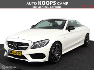 Mercedes-Benz C-klasse Cabrio AMG 43 4MATIC 367Pk Aut-9 | Zwart-leder | Stoelverw./koeling | Sportuitlaat | parelmoer wit metallic | Carbon inleg |elec. stoelen met geheugen| Burmester Audio | DEALER-STAAT