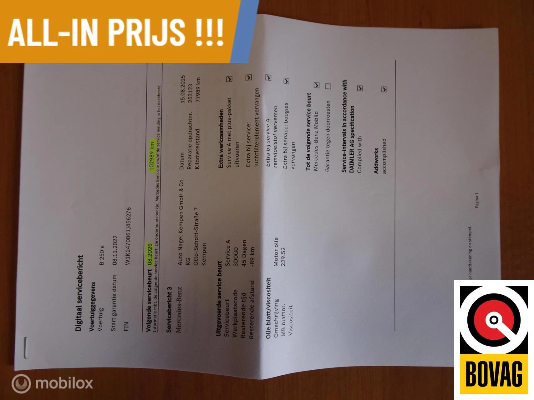 Hoofdafbeelding Mercedes-Benz B-Klasse