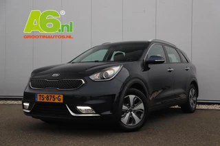 Kia Niro 1.6 GDi Hybrid DynamicLine Automaat Half Leder Navigatie Camera Lane Assist Clima Cruise PDC Carplay Android Bluetooth LED