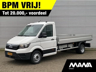 MAN TGE 5.160 160pk DL Pick-Up Laadbak Airco CarPlay Cruise Sensoren Camera 12V Dodehoekdetectie VoorruitVerwarming Bijrijdersbank ErgoStoel Keyless BPM-VRIJ!!!