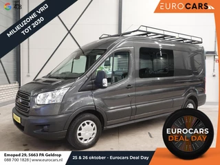 Ford Transit 130pk L3H2 Dubbele Cabine 6-Zits Airco Cruise control Trekhaak Imperiaal Euro6