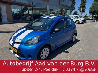 Toyota Aygo 1.0 5 deurs , Airco , Electrische ramen , Blauw metaallak & witte sportive stripping  Deurvergrendeling met afstandbediening , Auto is nettjes