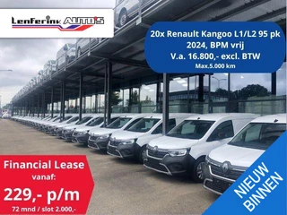 Renault Kangoo 1.5 Blue dCi 95 pk L1 20x Voorraad, v.a. 16.800,- ex BTW, Airco, Apple Carplay, Camera, Cruise Control, PDC achter, 2-Zits