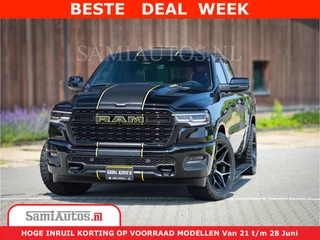 Dodge Ram 1500 Limited Night H.O 540HP 706Nm | Massage + Full Option | De Meest Luxe en Volle Pick-Up in zijn Klasse | Comfortabele Dubbele Cabine met Royale 5 Zitplaatsen | BPM vrij | Nu Leverbaar uit Voorraad | Voorraad Nr 2338 - 5404
