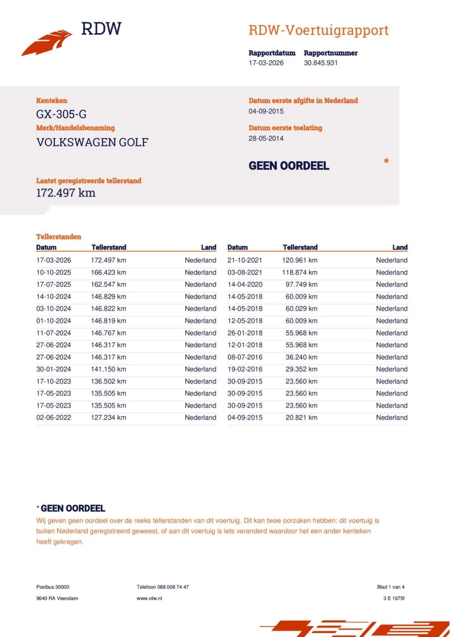 Hoofdafbeelding Volkswagen Golf