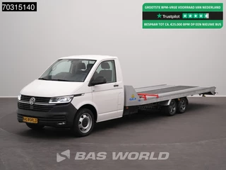 Volkswagen Transporter 150PK Fitzel Speeder 1500KG Nutzlast 510cm Lang LED Airco Cruise Lier 150PK Euro6 Cartransporter Oprijwagen Abschleppwagen Airco Cruise control