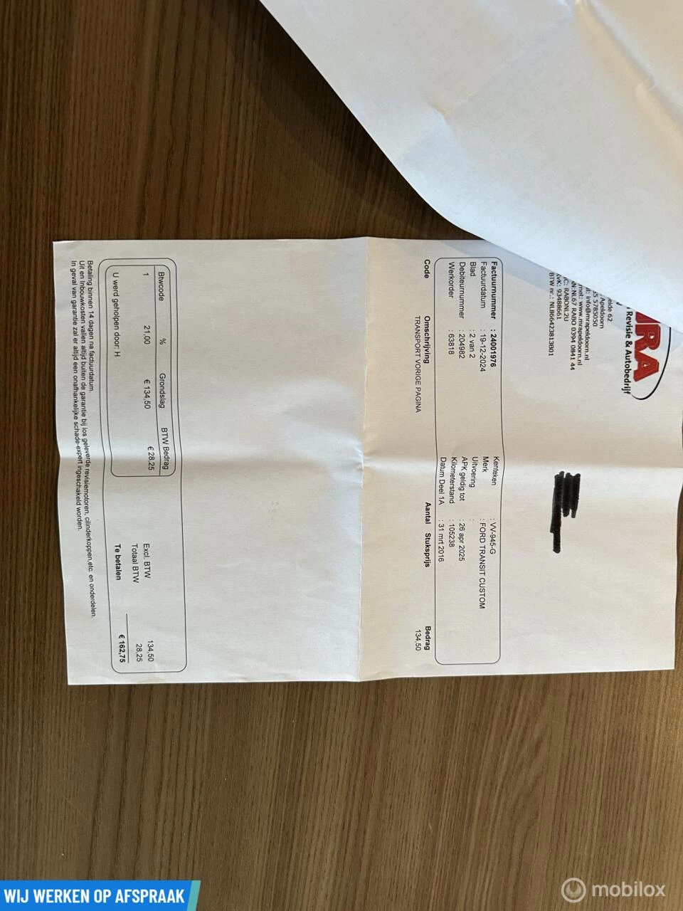 Hoofdafbeelding Ford Transit Custom