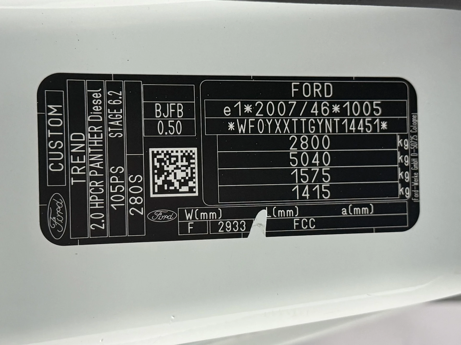 Hoofdafbeelding Ford Transit Custom