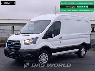 Ford e-Transit Elektrisch 68kWh 317km WLTP L2H2 Navi Airco Cruise Parkeersensoren v+a SYNC4-Display CarPlay L2 Airco Cruise control