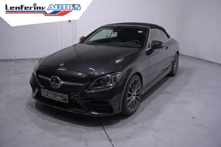 Mercedes-Benz C-klasse Cabrio 180 AMG Line AMG Styling  Camera lederen-bekleding Apple Carplay digi-dashboard 18"-lmv spoorpakket windscherm nekwarmer keyless-start led-verlichting DAB-ontvangst PDC v+a cruise-controle