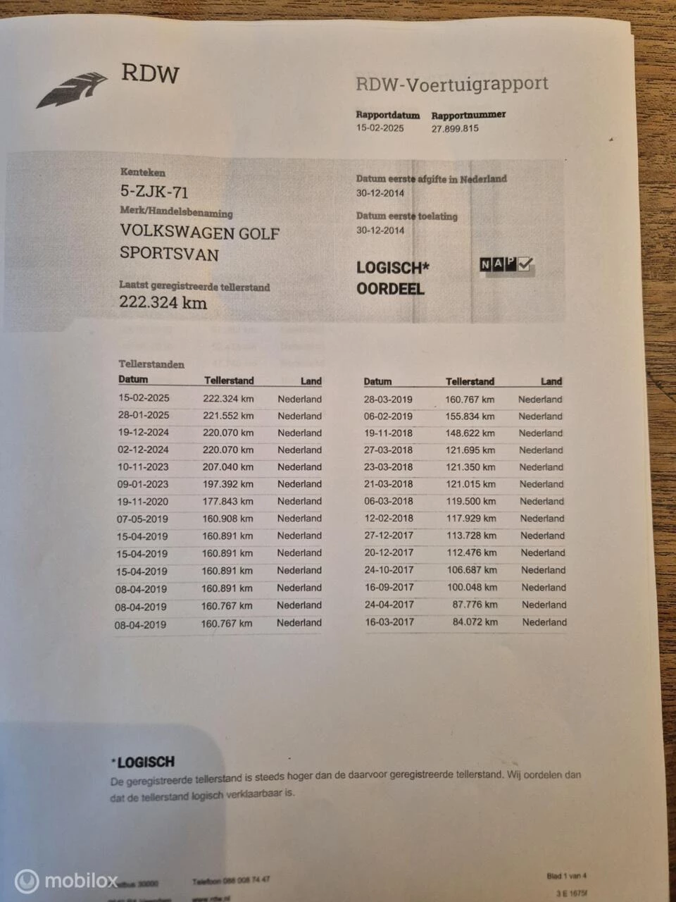 Hoofdafbeelding Volkswagen Golf Sportsvan