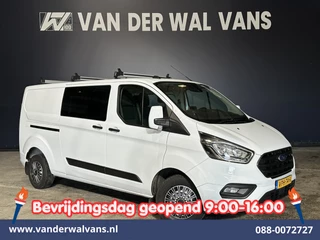 Ford Transit Custom 2.0 TDCI 130pk L2H1 Dubbele Cabine Euro6 Airco | 6-Zits | Camera | LED | Cruisecontrol | 2800kg Trekhaak Android Auto, Verwarmde voorruit, Stoelverwarming, Parkeersensoren, Dakdragers
