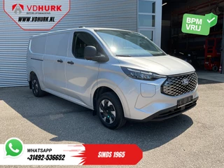 Ford E-Transit Custom L2 65 kWh 330 km WLTP Garantie t/m 05-'29/ LED/ Snellader/ Standkachel/ Stoelverw./ Stuurverw./ Carplay/ Camera/ PDC/ Climate/ Cruise