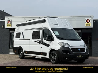 Fiat Ducato Knaus Boxstar Freeway 630 ME automaat buscamper hoogdak lengte bedden airco 2x zonnepaneel elktr schotel tv luifel remis plisse fietsenrek
