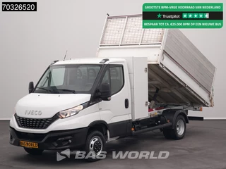 Iveco Daily 35C18 3.0L Automaat Kipper met Kist Dubbellucht 3,5t Trekhaak Cruise Euro6 Tipper Benne Kieper Trekhaak Cruise control