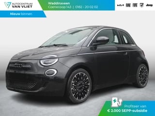 Hoofdafbeelding Fiat 500e Fiat 500e Cabrio La Prima 42 kWh | By Bocelli | Leder | 17" | Navi | Winter Pack | SEPP € 2000,-