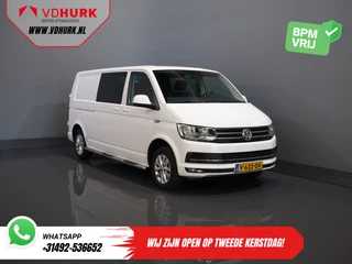 Volkswagen Transporter T6 2.0 TDI 150 pk DSG Aut. L2 Highline E6 DC Dubbel Cabine BPM VRIJ! Carplay/ Alarm/ Leder/ Cruise/ PDC/ Sidebars/ Trekhaak/ LMV/ DAB