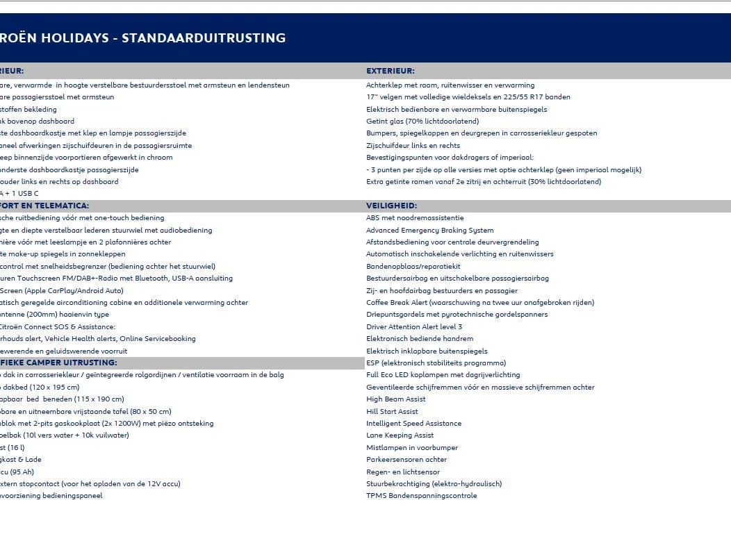 Hoofdafbeelding Citroën Holidays