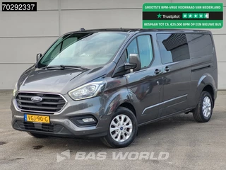 Ford Transit Custom  130PK Dubbel Cabine L2H1 Automaat Limited 2x Schuifdeur LED Airco Cruise Camera Parkeersensoren v+a APK 03-2026 Euro6 DC Doka Mixto 5m3 Airco Cruise control